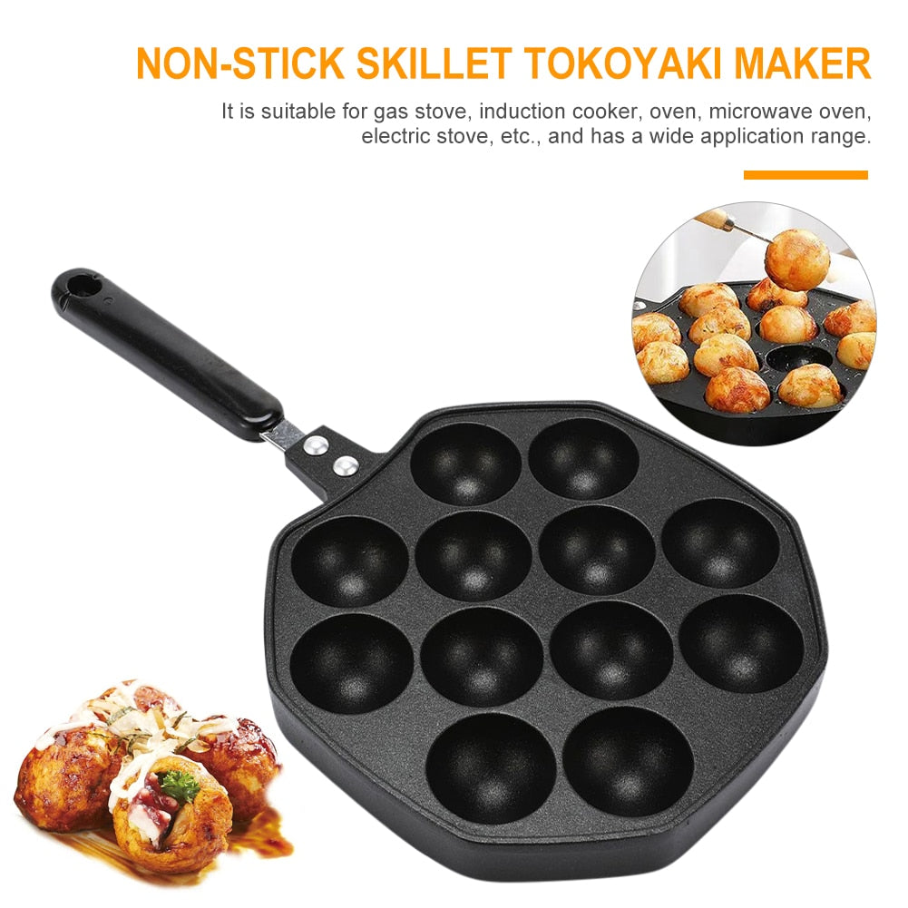 Takoyaki Pan, 12 Molds Cavities Aluminum Alloy